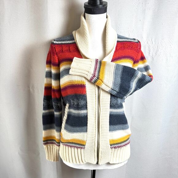 Pendleton Sweaters - Pendleton Campfire Sweater Womens Size XS Multicolor Striped Zip Up Cardigan EUC